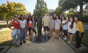 FASTrack students at the James Meredith statue
